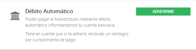 Debito automatico monotributo
