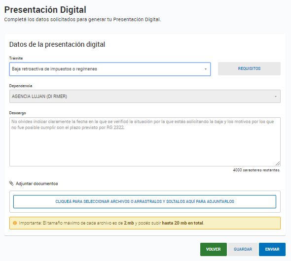 Presentaciones digitales: carga de datos